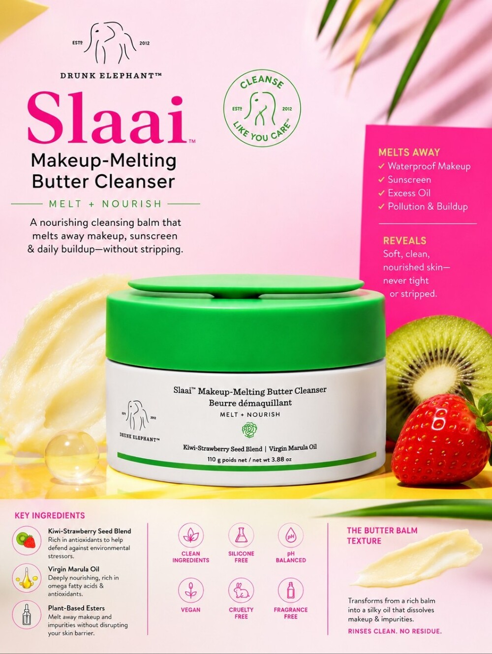 Drunk Elephant Slaai Makeup-Melting Butter Cleanser 110 g